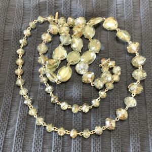 Kenneth Cole iridescent green 3-size bead necklace.   This measure 21” long.